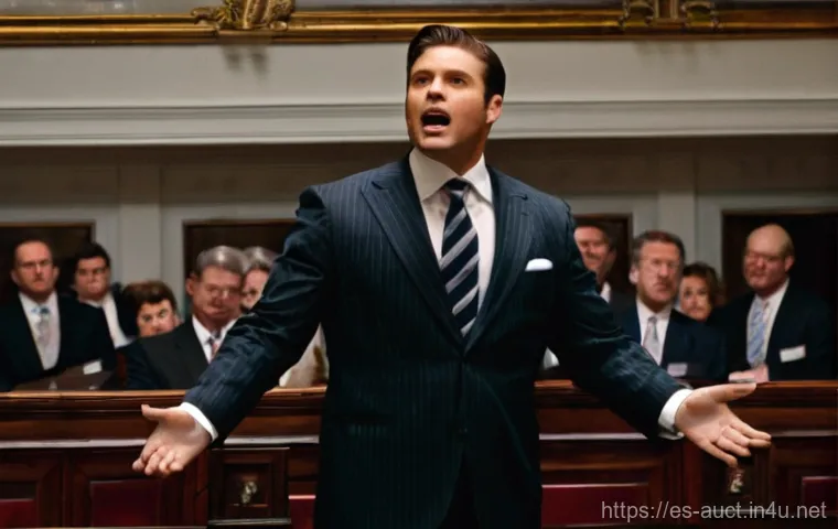 경매사 실기 시험 모의 문제 - **Prompt 1: The Charismatic Auctioneer**
    "A confident and charismatic male auctioneer, in his 40...